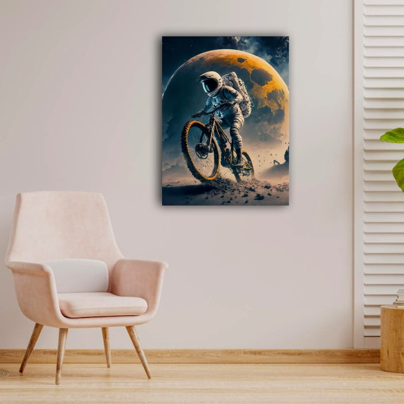 Moon Adventures: Astronaut Riding Bicycle on Moon - A Whimsical Journey Beyond the Stars - S05E19