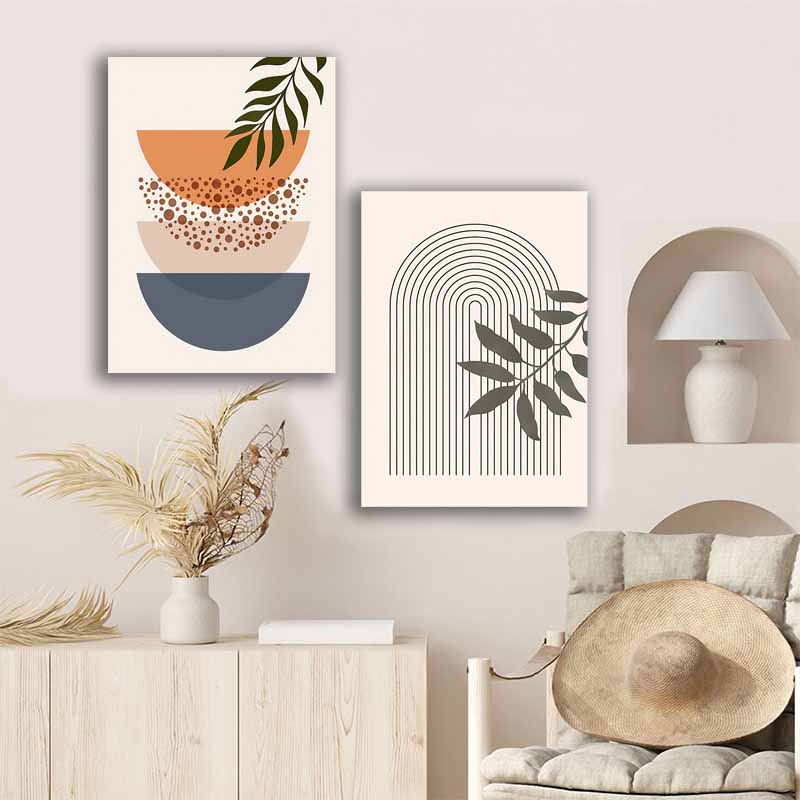 Abstract Sun Leaves Flower Geometry Boho Wall Art | Nordic Design for Living Room Decor S04E30