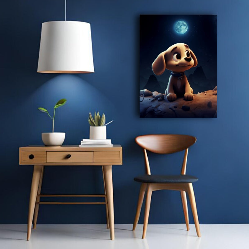 Stellar Companions: Dog in a Space Background - Captivating Wall Art Celebrating the Adventurous Spirit of Dogs in the Cosmos - S05E24