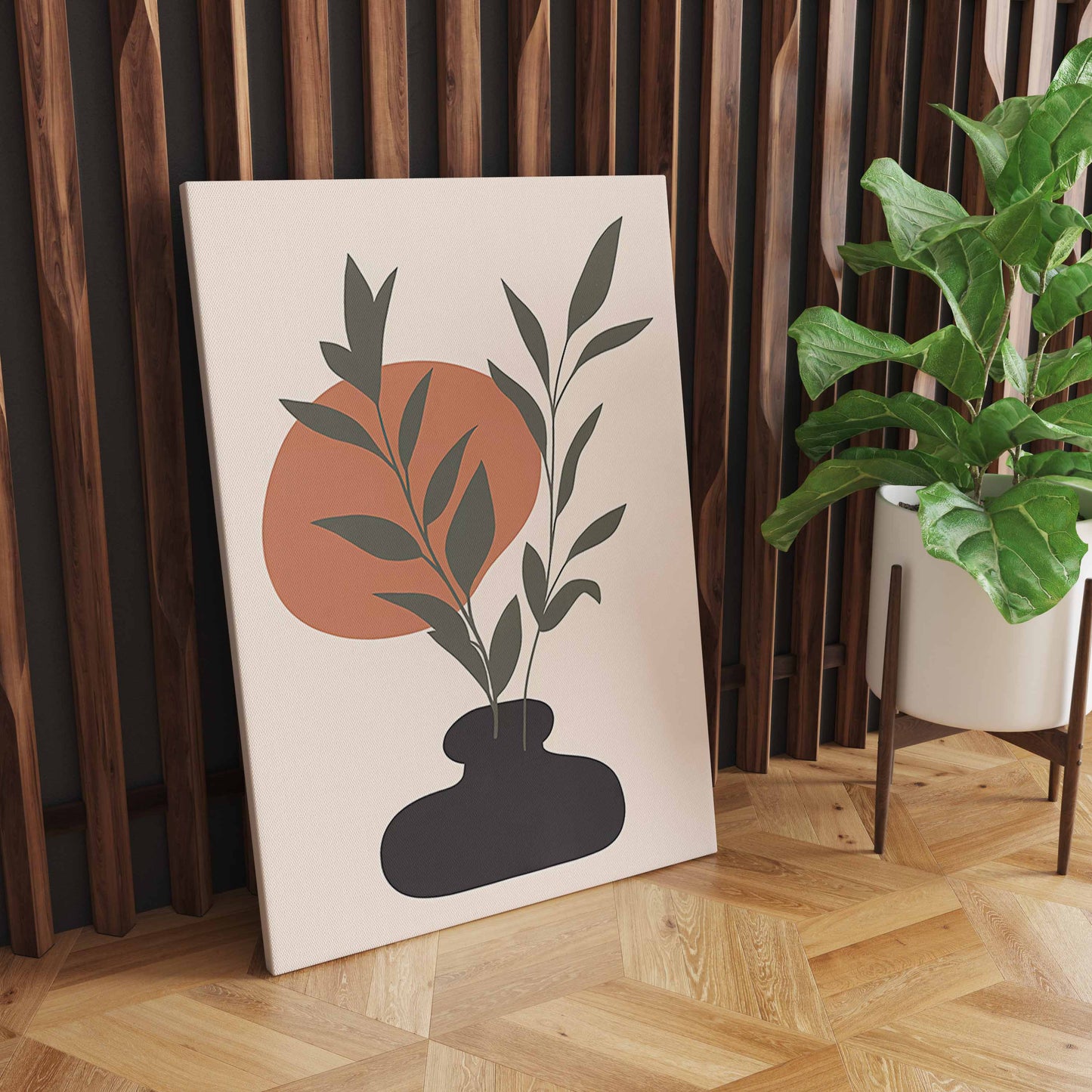 Abstract Sun Leaves Flower Geometry Boho Wall Art | Nordic Design for Living Room Decor S04E30