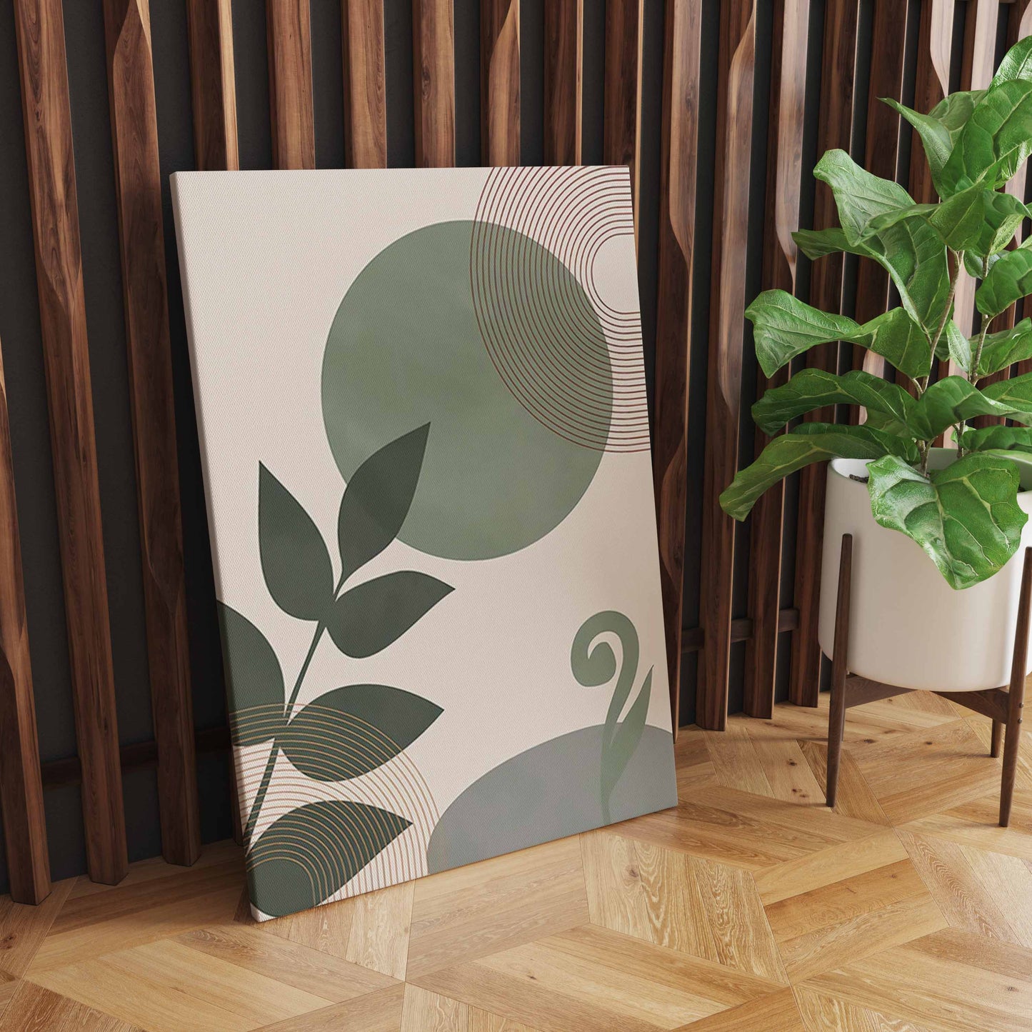 Boho Wall Art, Abstract Geometry Line fabric Printing, Leaves, Sun, Rainbow - Nordic Inspired Enhance Your Living Room Deco S04E22