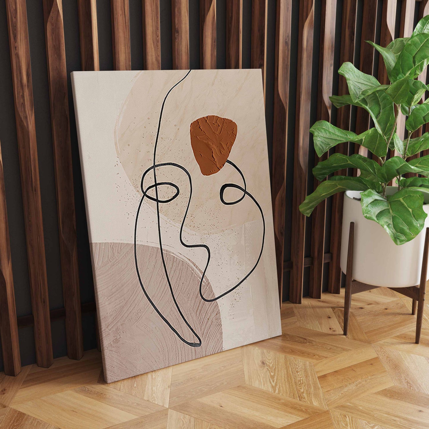 Captivating Abstract Matisse Face Line Art Wall Design - Nordic Color Block Living Room Home Decor S04E32