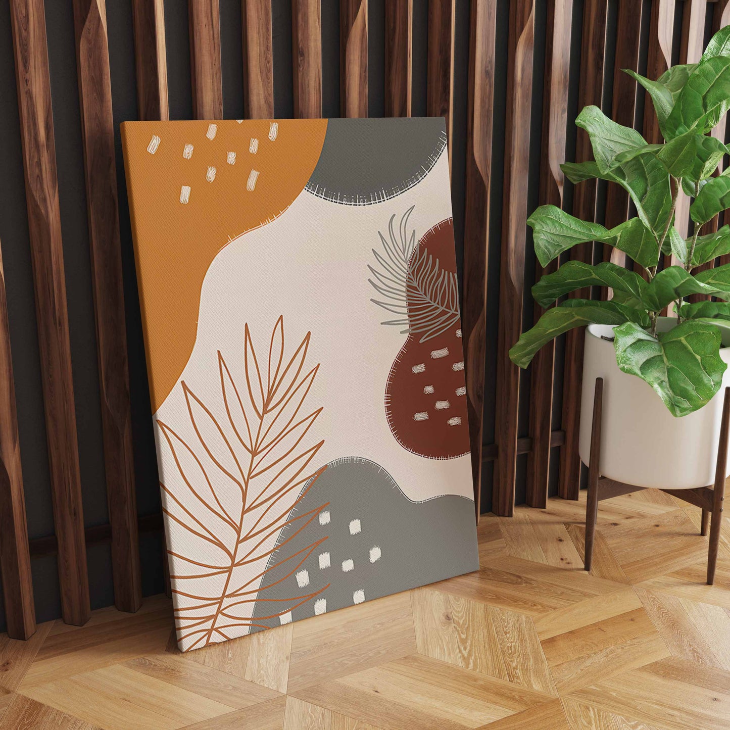 Abstract Sun Leaves Flower Geometry Boho Wall Art | Nordic Design for Living Room Decor S04E30