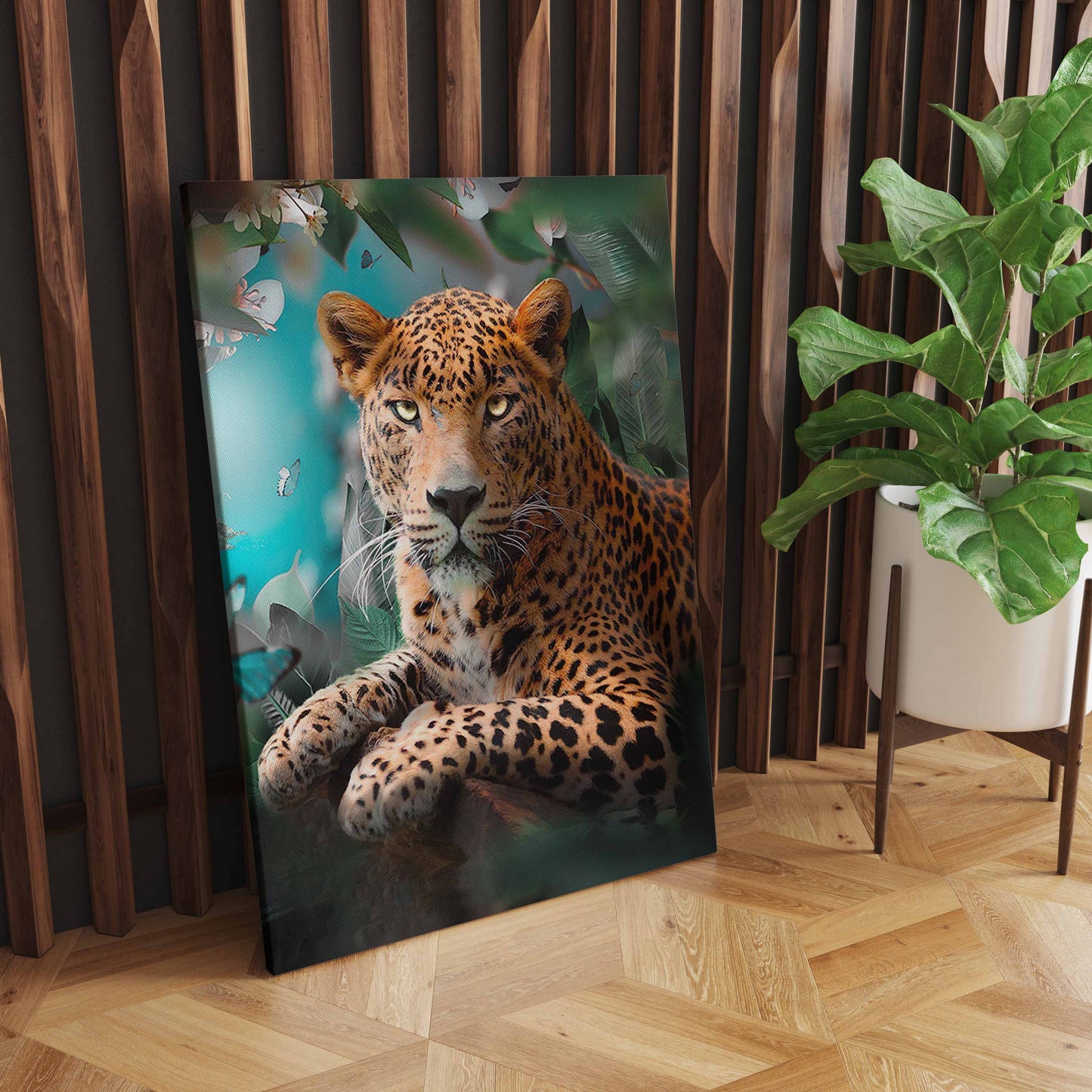 Whimsical Nordic Wildlife, Adorable Lion, Tiger, and Leopard Poster for Playful Home Decor in Bedrooms, Corridors, and Living Spaces S04E10