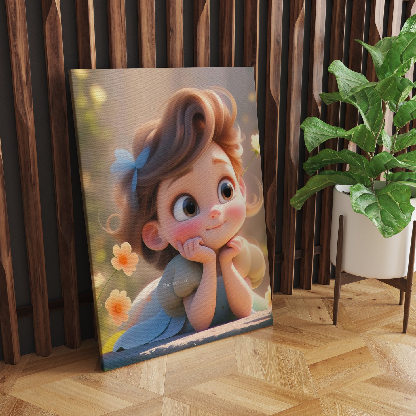 Blossoming Innocence: A Wall Art Celebrating Cute Baby Girls in a Enchanting Floral Backdrop - Embrace the Delicate Beauty of Youth and Nature's Splendor - S05E70